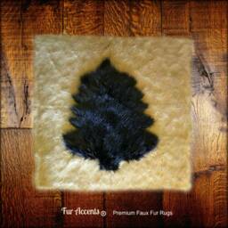 Faux Fur Christmas Tree Skirt Rug - Shag Accent Rug, Log Cabin Decor - thumbnail 4