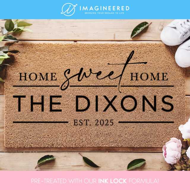 Housewarming Home Sweet Doormat Gift - Personalized Door Mat Custom New Closing Realtor - image 1