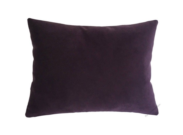 Purple Velvet Suede Decorative Throw Pillow Cover/Case Cushion 12x16 - image 1