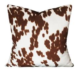 Faux Velvet Cowhide Pillow Cover Bronze Brown Print Upholstery Weight Fabric - Same Material Of Both Sides - thumbnail 1