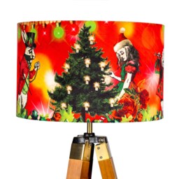 Alice in Wonderland Christmas Lampshade Red - Drum Lamp Shade 25cm 30cm 35cm 40cm 45cm Table Lamp Shade, Ceiling Shade, Pendant, Holiday