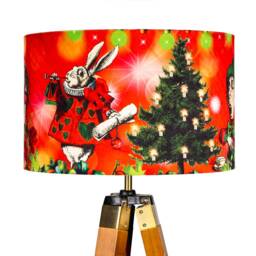 Alice in Wonderland Christmas Lampshade Red - Drum Lamp Shade 25cm 30cm 35cm 40cm 45cm Table Lamp Shade, Ceiling Shade, Pendant, Holiday - thumbnail 3