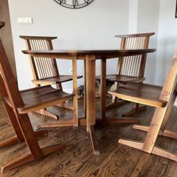 Nakashima Style Dining Table, Chairs, Japanese Chairs - thumbnail 3