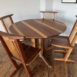 Nakashima Style Dining Table, Chairs, Japanese Chairs - thumbnail 2
