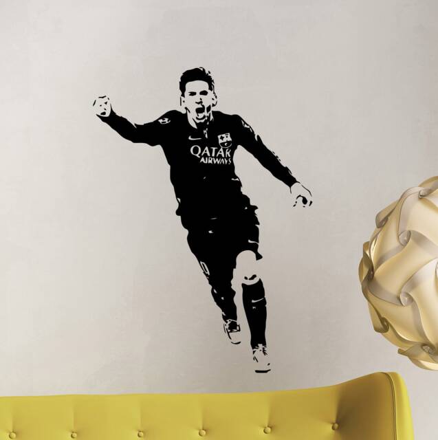 Messi Wall Decal Soccer Poster Sport Football Player Gift Kids Children Room Vinyl Sticker Fitness Decor Playroom Art 7-64 - image 1