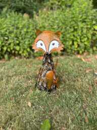 Metal Fox Garden Ornament Stake Cute Woodland Outdoor Lawn Decor Gift Decoration - thumbnail 1