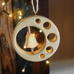 Spinning Wooden Bell Wall Window Decoration Ornament - thumbnail 2