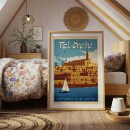 Old Jaffa Vintage Travel Poster - Explore Tel Aviv Wall Art Retro Tourism Print - thumbnail 3