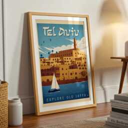Old Jaffa Vintage Travel Poster - Explore Tel Aviv Wall Art Retro Tourism Print - thumbnail 2