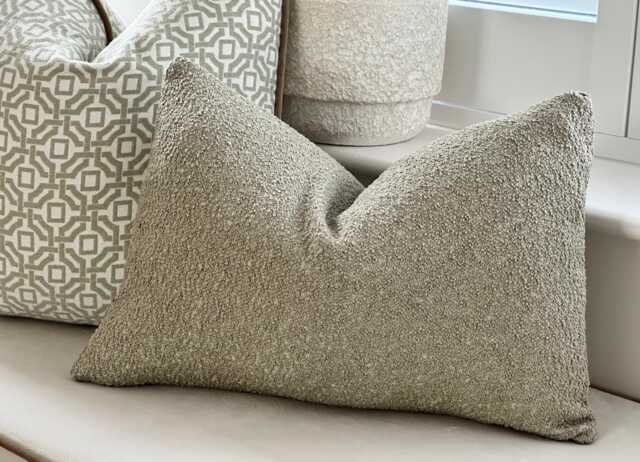 Sage Green Boucle Cushion Cover - Custom Throw Pillow - image 1
