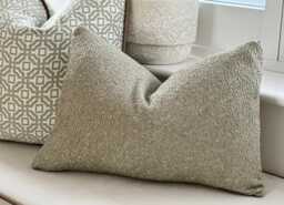 Sage Green Boucle Cushion Cover - Custom Throw Pillow - thumbnail 1