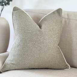 Sage Green Boucle Cushion Cover - Custom Throw Pillow - thumbnail 3