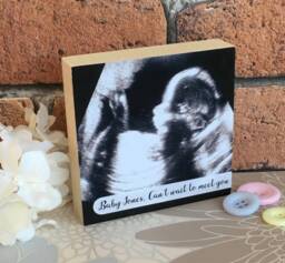 Pregnancy Gift, Scan Photo Block, Baby Frame, Ultrasound Photo, 4D Bump, Photography - thumbnail 1