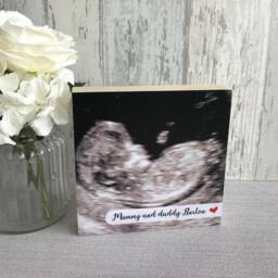 Pregnancy Gift, Scan Photo Block, Baby Frame, Ultrasound Photo, 4D Bump, Photography - thumbnail 2
