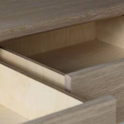 Konk ??? Huki Desk [Prime Oak] Bespoke Sizes Available Minimal Rounded Solid Wood With Drawers, Shallow Dressing Table Storage - thumbnail 3