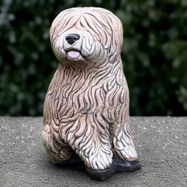 Unique Old English Shepherd Statue Concrete Sculpture Realistic Figurine Outdoor Dog Decoration Dog Lover Gift - image 1