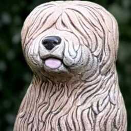 Unique Old English Shepherd Statue Concrete Sculpture Realistic Figurine Outdoor Dog Decoration Dog Lover Gift - thumbnail 2