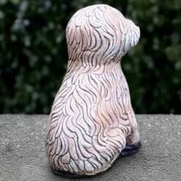 Unique Old English Shepherd Statue Concrete Sculpture Realistic Figurine Outdoor Dog Decoration Dog Lover Gift - thumbnail 4