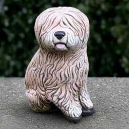 Unique Old English Shepherd Statue Concrete Sculpture Realistic Figurine Outdoor Dog Decoration Dog Lover Gift - thumbnail 3