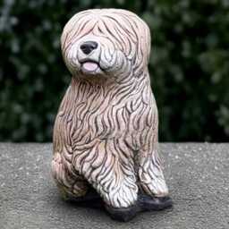 Unique Old English Shepherd Statue Concrete Sculpture Realistic Figurine Outdoor Dog Decoration Dog Lover Gift - thumbnail 1