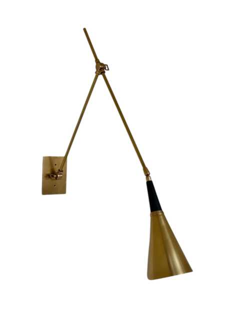 Handmade Brass Mid-Century Modern Wall Sconce - Adjustable Reading Lamp - image 1