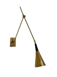 Handmade Brass Mid-Century Modern Wall Sconce - Adjustable Reading Lamp