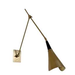 Handmade Brass Mid-Century Modern Wall Sconce - Adjustable Reading Lamp - thumbnail 3