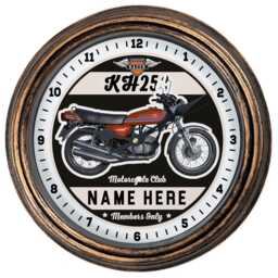 Personalised Motorbike Wall Clock Custom Kawasaki Kh250 Red Motorcycle Kitchen Home Decor Biker Housewarming Birthday Gift Embc21 - thumbnail 2