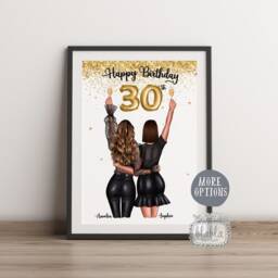 30Th Birthday Gift, Friend Best Wall Art, Personalised Gift - thumbnail 2