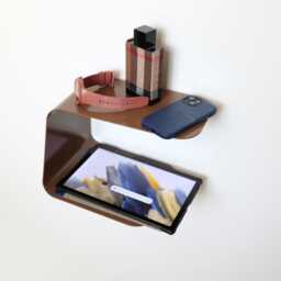 Modern Brown Floating Nightstand Wave, Curved Metal Wall Shelf, Small Horizontal Bedside Wall Mounted Table, Colorful Shelf - thumbnail 1
