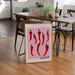 Chili Peppers Print, Chillies Poster, Kitchen Fruit Market Decor, Wall, Gallery Unframed - thumbnail 3