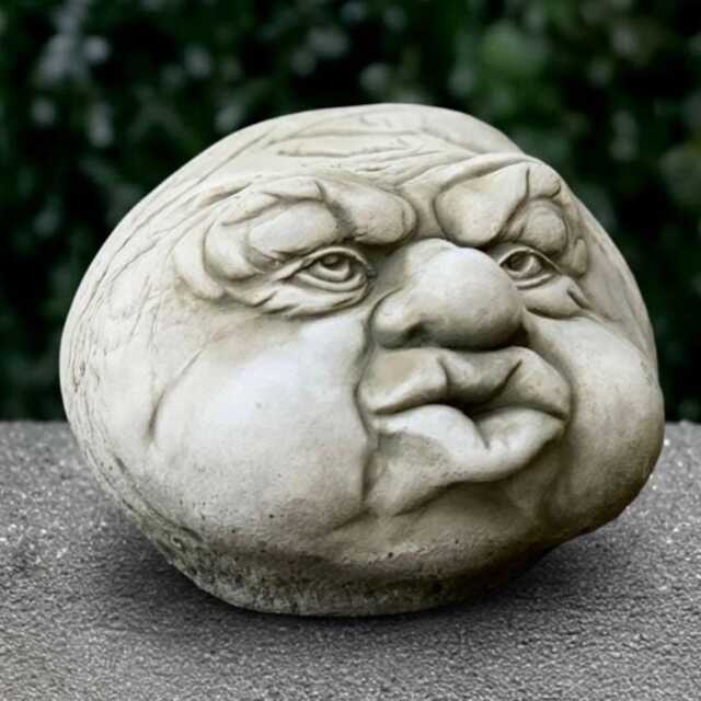 Grumpy Face Garden Statue Concrete Wall Sculpture Gothic Outdoor Decoration Moody Ornament Whimsical Cement Art Stone Decor - image 1