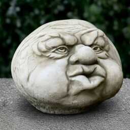 Grumpy Face Garden Statue Concrete Wall Sculpture Gothic Outdoor Decoration Moody Ornament Whimsical Cement Art Stone Decor - thumbnail 1