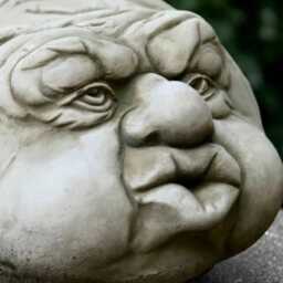 Grumpy Face Garden Statue Concrete Wall Sculpture Gothic Outdoor Decoration Moody Ornament Whimsical Cement Art Stone Decor - thumbnail 3