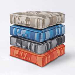 Luxury Morocco Striped Cotton Floor Cushion - 8 Colours 40x40x8 cm Seat Pad With Handle Indoor Outdoor Use Oeko-Tex?? Certified - thumbnail 3