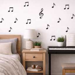 "Music Note Wall Decals, Peel & Stick Musical Notes Stickers, 72 Pack 1.75""-3.75" - thumbnail 2