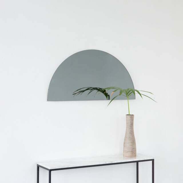 Luna??? Half-Moon Black Tinted Contemporary Frameless Mirror - image 1