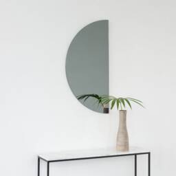 Luna??? Half-Moon Black Tinted Contemporary Frameless Mirror - thumbnail 2