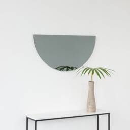 Luna??? Half-Moon Black Tinted Contemporary Frameless Mirror - thumbnail 3