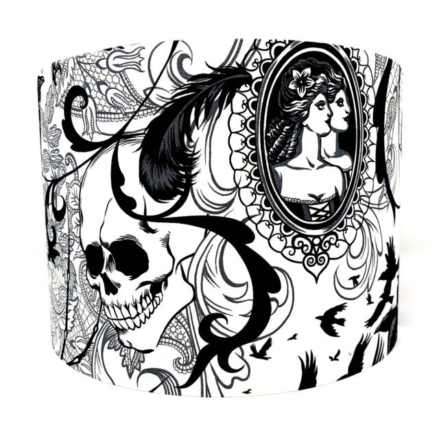 Skull Lampshade Gothic Home Decor - Alexander Henry After Dark - image 1
