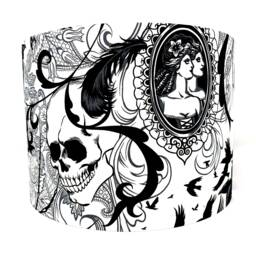 Skull Lampshade Gothic Home Decor - Alexander Henry After Dark