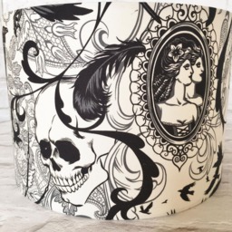 Skull Lampshade Gothic Home Decor - Alexander Henry After Dark - thumbnail 4