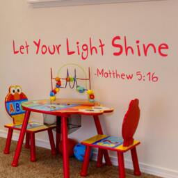 Let Your Light Shine Wall Decal, Childrens Or Playroom Decor Vinyl Lettering Art Decal - Nursery & Kids Matthew 516- 052 - thumbnail 2