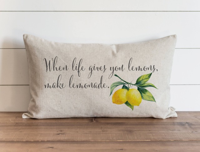When Life Gives You Lemons Make Lemonade 16 X 26 Pillow Cover // Summer Tropical Fruit Throw Gift Accent - image 1