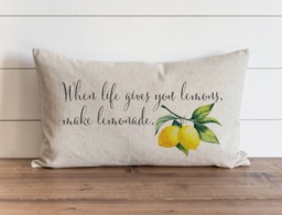 When Life Gives You Lemons Make Lemonade 16 X 26 Pillow Cover // Summer Tropical Fruit Throw Gift Accent - thumbnail 1