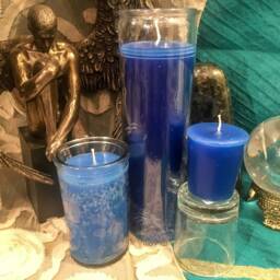 Blue Candle - 7 Day Ritual Burn Hand-Poured Pagan Ceremony Wicca Sacred - thumbnail 4