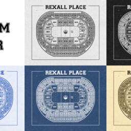 Vintage Edmonton Oilers Rexall Center Line Drawing Art Print - thumbnail 3