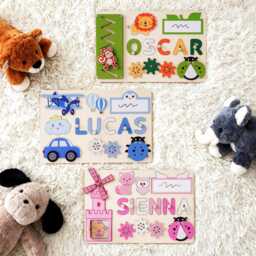 Personalized Baby Girl Name Puzzle, Custom Busy Boards, Wooden Kids Puzzle Toys, 1st Birthday Gift For Girl, Christmas Gift - thumbnail 3