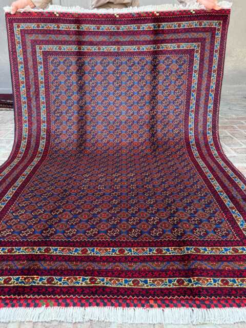 4x6 Bohemian Afghan Wool Rug Hand-Knotted Geometric Oriental Carpet - image 1