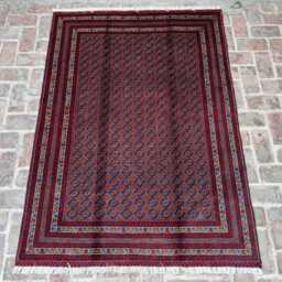 4x6 Bohemian Afghan Wool Rug Hand-Knotted Geometric Oriental Carpet - thumbnail 2